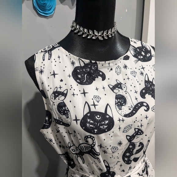 Crystals and Cats Print Dress - Picture 3 of 5
